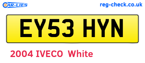 EY53HYN are the vehicle registration plates.