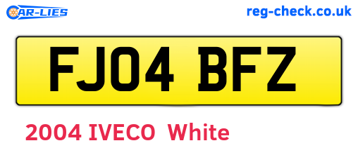 FJ04BFZ are the vehicle registration plates.