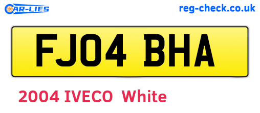 FJ04BHA are the vehicle registration plates.