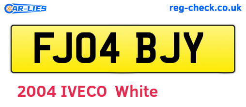 FJ04BJY are the vehicle registration plates.