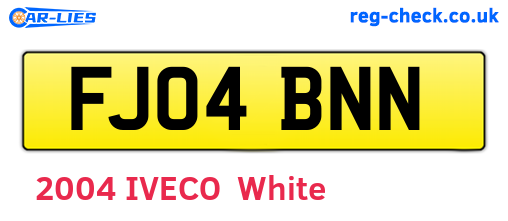 FJ04BNN are the vehicle registration plates.