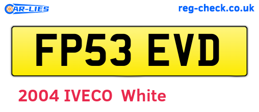 FP53EVD are the vehicle registration plates.