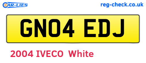 GN04EDJ are the vehicle registration plates.