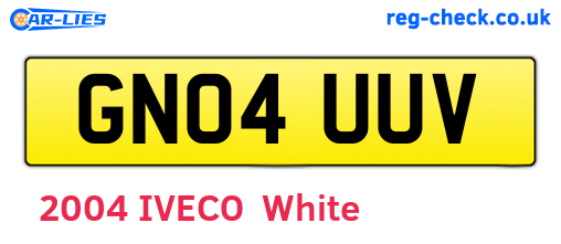GN04UUV are the vehicle registration plates.