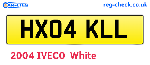 HX04KLL are the vehicle registration plates.