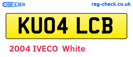 KU04LCB are the vehicle registration plates.
