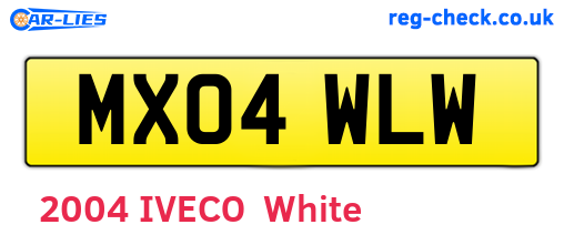 MX04WLW are the vehicle registration plates.