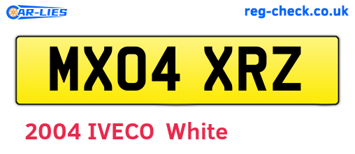 MX04XRZ are the vehicle registration plates.