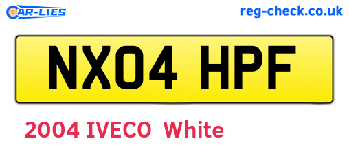 NX04HPF are the vehicle registration plates.