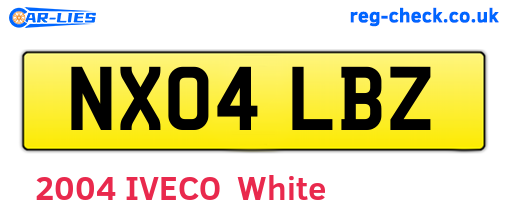 NX04LBZ are the vehicle registration plates.