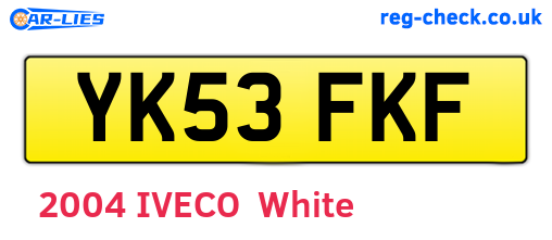 YK53FKF are the vehicle registration plates.