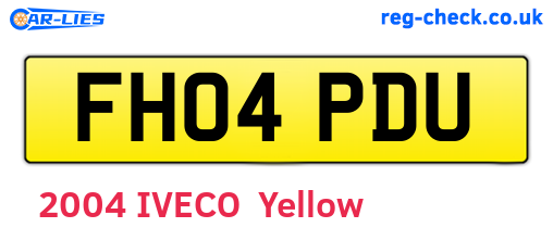 FH04PDU are the vehicle registration plates.
