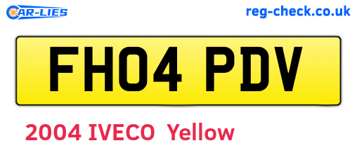 FH04PDV are the vehicle registration plates.