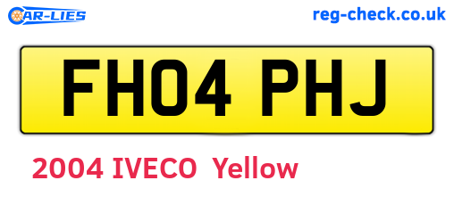 FH04PHJ are the vehicle registration plates.