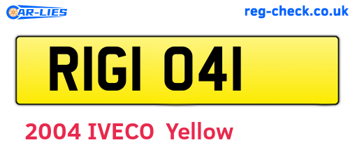 RIG1041 are the vehicle registration plates.