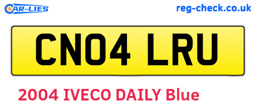 CN04LRU are the vehicle registration plates.