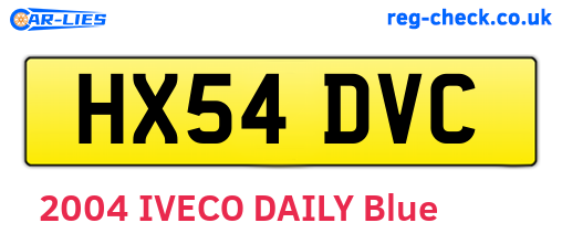 HX54DVC are the vehicle registration plates.