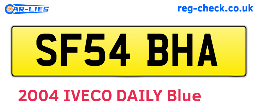 SF54BHA are the vehicle registration plates.