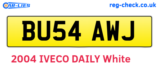 BU54AWJ are the vehicle registration plates.