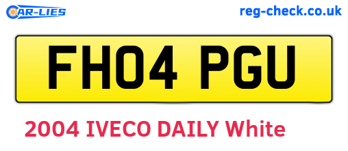 FH04PGU are the vehicle registration plates.