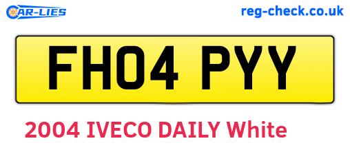 FH04PYY are the vehicle registration plates.