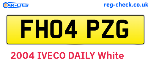 FH04PZG are the vehicle registration plates.