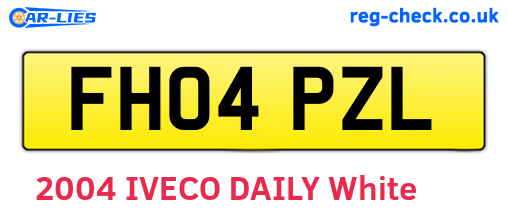 FH04PZL are the vehicle registration plates.
