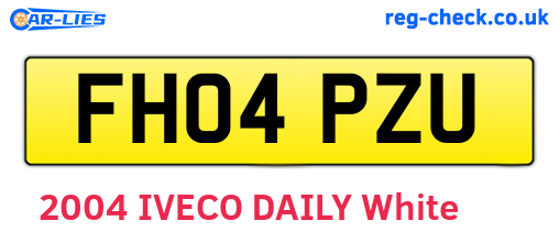 FH04PZU are the vehicle registration plates.