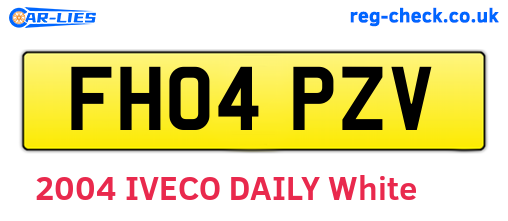 FH04PZV are the vehicle registration plates.