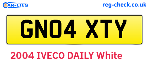 GN04XTY are the vehicle registration plates.