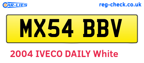 MX54BBV are the vehicle registration plates.