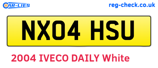 NX04HSU are the vehicle registration plates.