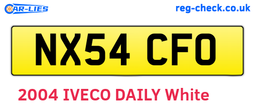 NX54CFO are the vehicle registration plates.