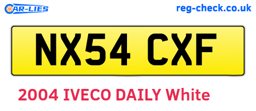 NX54CXF are the vehicle registration plates.