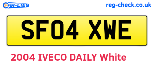 SF04XWE are the vehicle registration plates.
