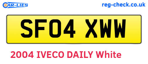 SF04XWW are the vehicle registration plates.