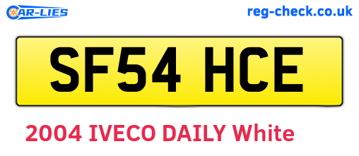 SF54HCE are the vehicle registration plates.