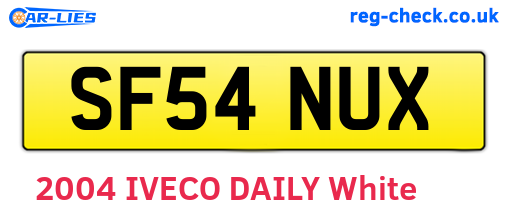 SF54NUX are the vehicle registration plates.