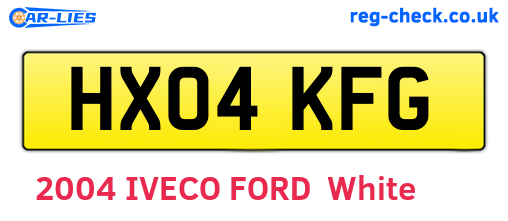 HX04KFG are the vehicle registration plates.