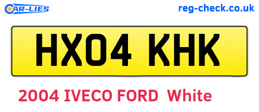 HX04KHK are the vehicle registration plates.