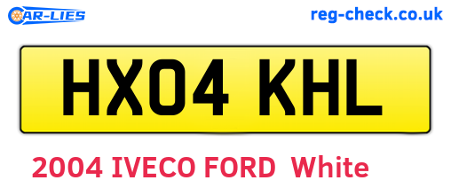 HX04KHL are the vehicle registration plates.