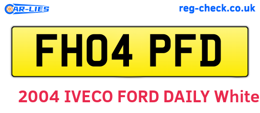 FH04PFD are the vehicle registration plates.