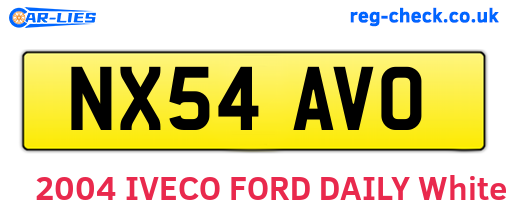 NX54AVO are the vehicle registration plates.