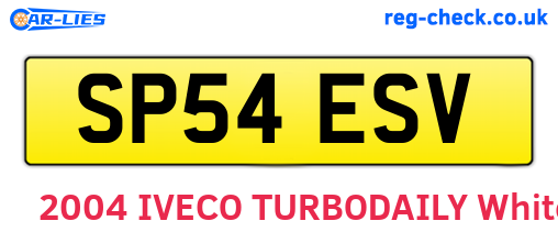 SP54ESV are the vehicle registration plates.