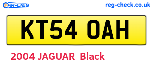 KT54OAH are the vehicle registration plates.