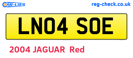 LN04SOE are the vehicle registration plates.
