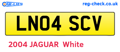 LN04SCV are the vehicle registration plates.