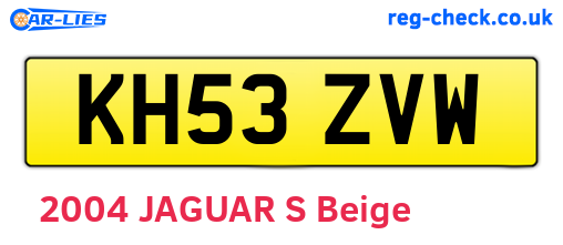 KH53ZVW are the vehicle registration plates.
