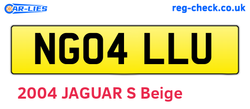 NG04LLU are the vehicle registration plates.
