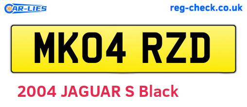 MK04RZD are the vehicle registration plates.